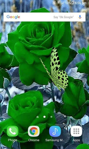 Green Roses Butterfly LWP screenshot 3