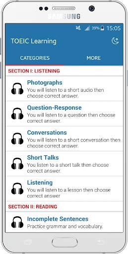 TOEIC Practice Listening & Reading screenshot 1