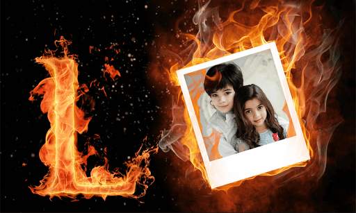 Fire Text Photo Frame : Flaming Text & Alphabets screenshot 3