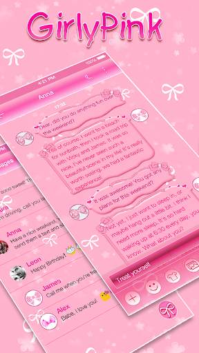 Girly Pink Emoji Keyboard Skin screenshot 3
