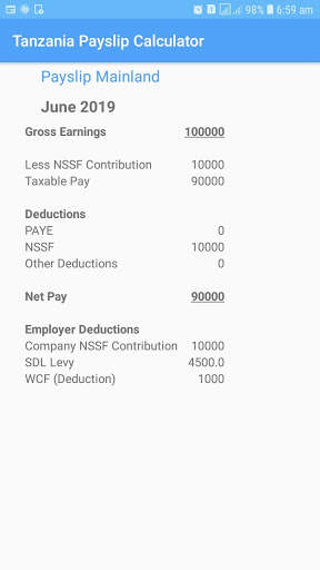 Tanzania Payslip Calculator screenshot 2