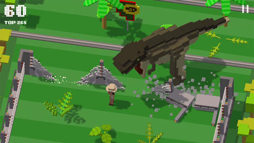 Jurassic Hopper: Crossy Dinosaur Shooter Game screenshot 1