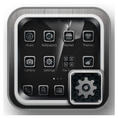 Tela de bloqueio do tema de tecnologia cinza preto icon