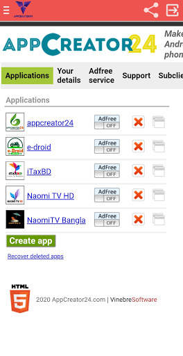 Appcreator24 / অ্যান্ড্রয়েড অ্যাপ্লিকেশন তৈরি screenshot 4