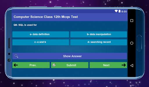 Computer Science Class 12th Mcqs Test 5 تصوير الشاشة
