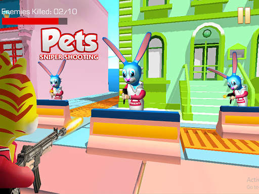 Shooting Pets Sniper - 3D Pixel Gun games for Kids screenshot 1