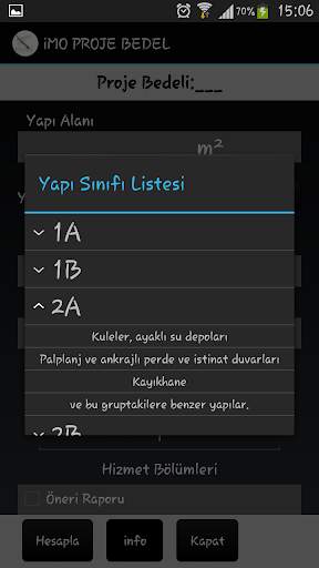 iMO Statik Proje Bedeli Hesabı screenshot 2