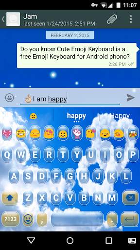 Sky Love Emoji Keyboard Theme screenshot 5