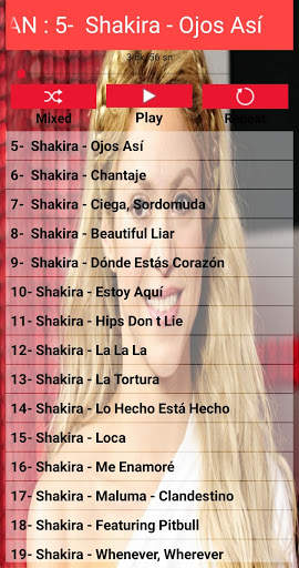 Shakira Songs Offline screenshot 2