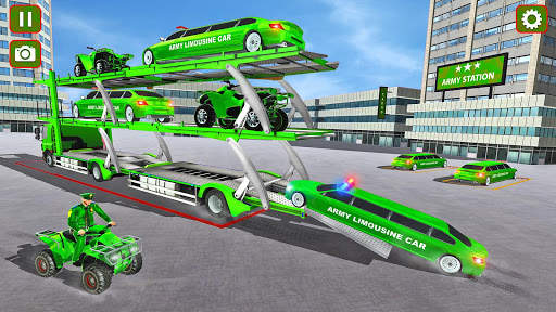 US Limo Army Car Transporter Game: Car Transport screenshot 3
