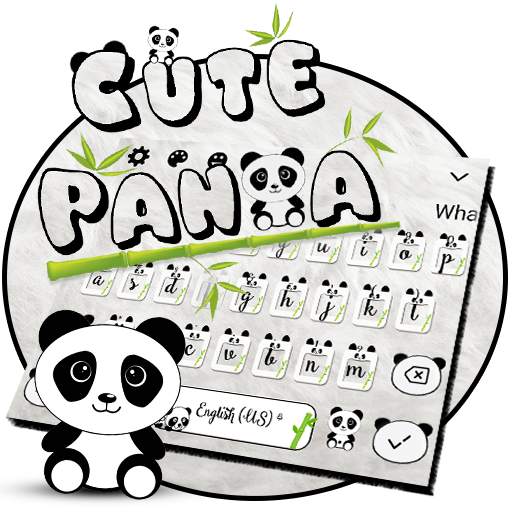 Cute Panda Keyboard 10001002