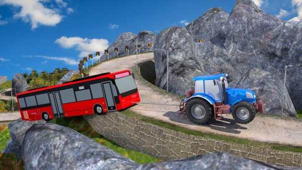 Pull Tractor Heavy Duty: Chained Towing Bus 3D screenshot 1