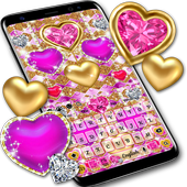 Pink Gold Heart Keyboard icon