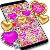 Pink Gold Heart Keyboard on 9Apps