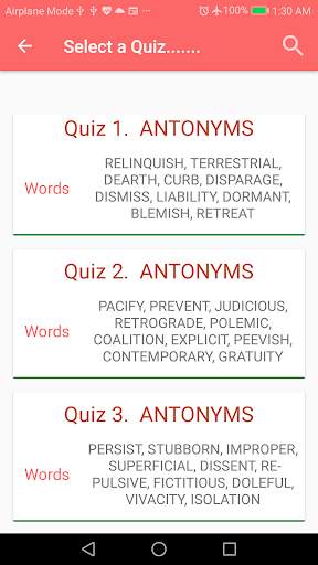 Synonyms Antonyms with Quiz скриншот 3