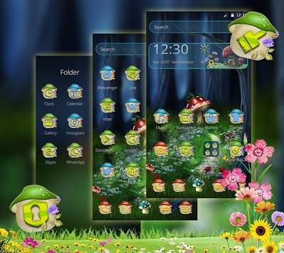 Green Forest Mushroom Theme screenshot 1