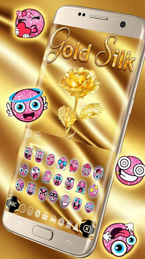 Gold Silk and Rose Keyboard 3 تصوير الشاشة