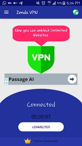 Zenda VPN Free Unlimited  VIP / Free VPN IP 2019 screenshot 2