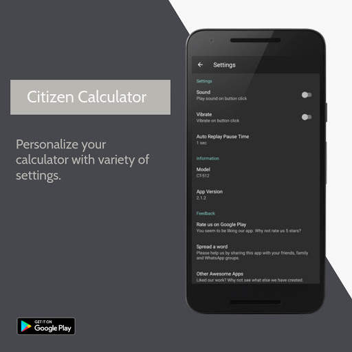CITIZEN CALCULATOR ☑ 6 تصوير الشاشة