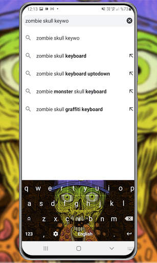 🧟 Green Zombie Skull Keyboard Theme screenshot 3