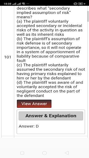 Tort Law MCQ screenshot 3