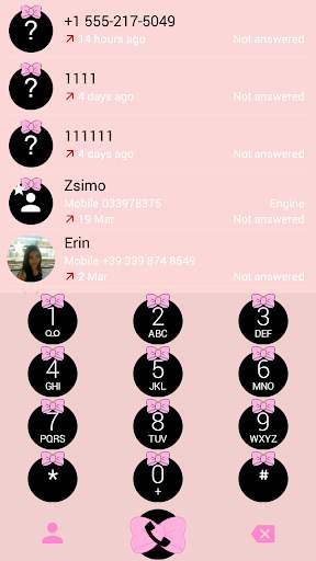 Dialer Ribbon Pink Pastel Theme screenshot 2