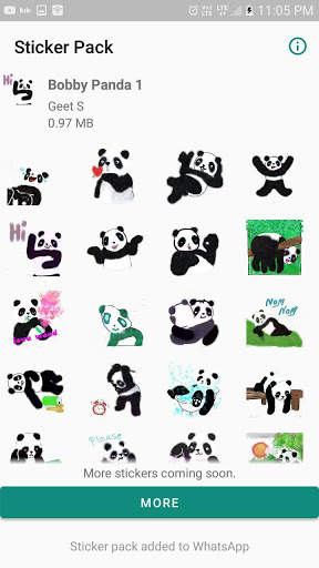 Baby Panda - Bobby Stickers wastickerapps скриншот 1