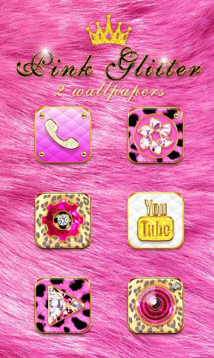 Pink Glitter GO Launcher Theme screenshot 1