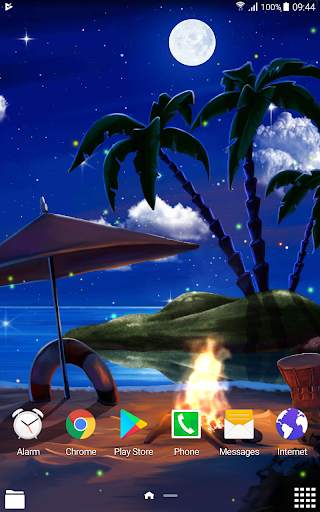 Tropical Beach at Night Live Wallpaper screenshot 4