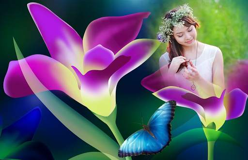 Neon Flower Photo Frame screenshot 2