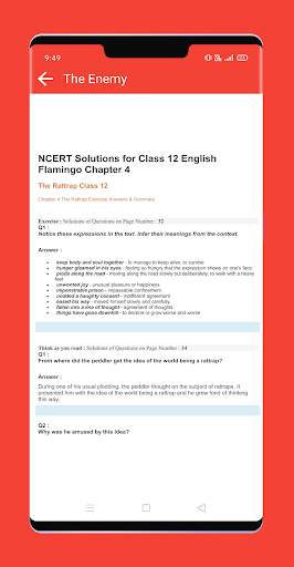 English NCERT Solutions Class 12 Offline screenshot 7