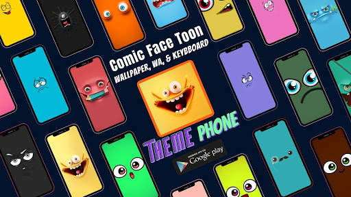 Comic Face Toon Theme : Wallpaper, WA, & Keyboard screenshot 1