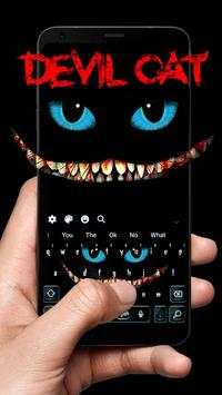 Black Devil Cat Smile Keyboard Theme screenshot 3