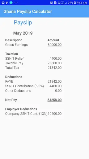 Ghana Payslip Calculator screenshot 2