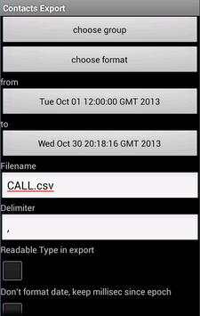 Contacts / SMS /LOG CSV Export screenshot 1