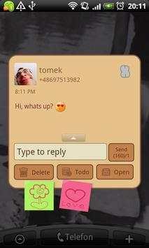 GO SMS Sweet Pinboard Theme 3 تصوير الشاشة