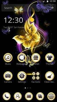 Golden Butterfly theme lock screen White jade screenshot 4
