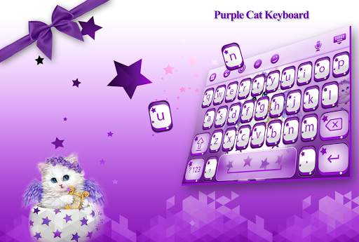 Purple Cat Keyboard Theme screenshot 1