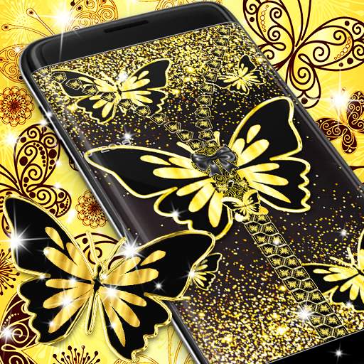 Golden butterflies lock screen 9.2