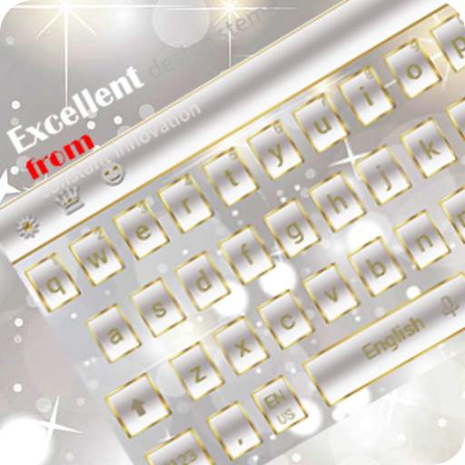 Gemstone Diamond White Transparent Keyboard Theme 10001002