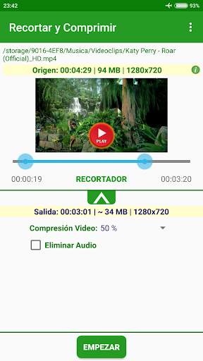 Vídeo Compresor y Recortador screenshot 1
