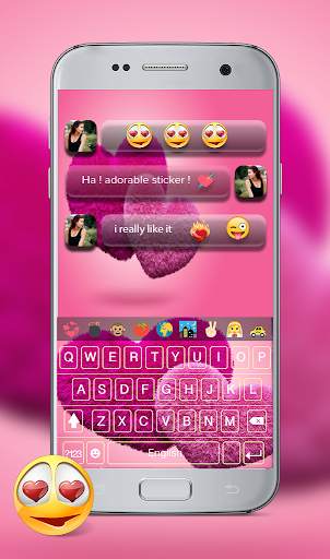 I Love You Keyboard Theme - Pink Heart keyboard screenshot 3