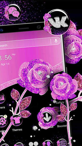 Purple Rose Launcher Themes screenshot 1