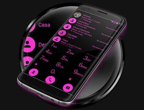Dialer Flat Black Pink Theme screenshot 5