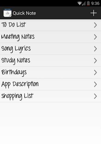 Quick Note screenshot 1