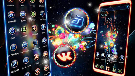 Neon Magical Hand Launcher Theme screenshot 1