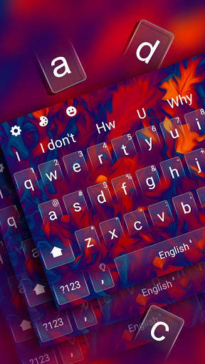 🍁SMS Colorful Painted Leaf Keyboard Theme screenshot 2