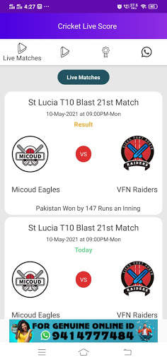 Fast Live Score - Cricket screenshot 2