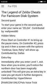 Cheat Code for Legend of Zelda screenshot 4