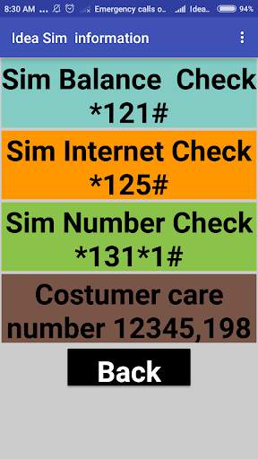 Sim information screenshot 2